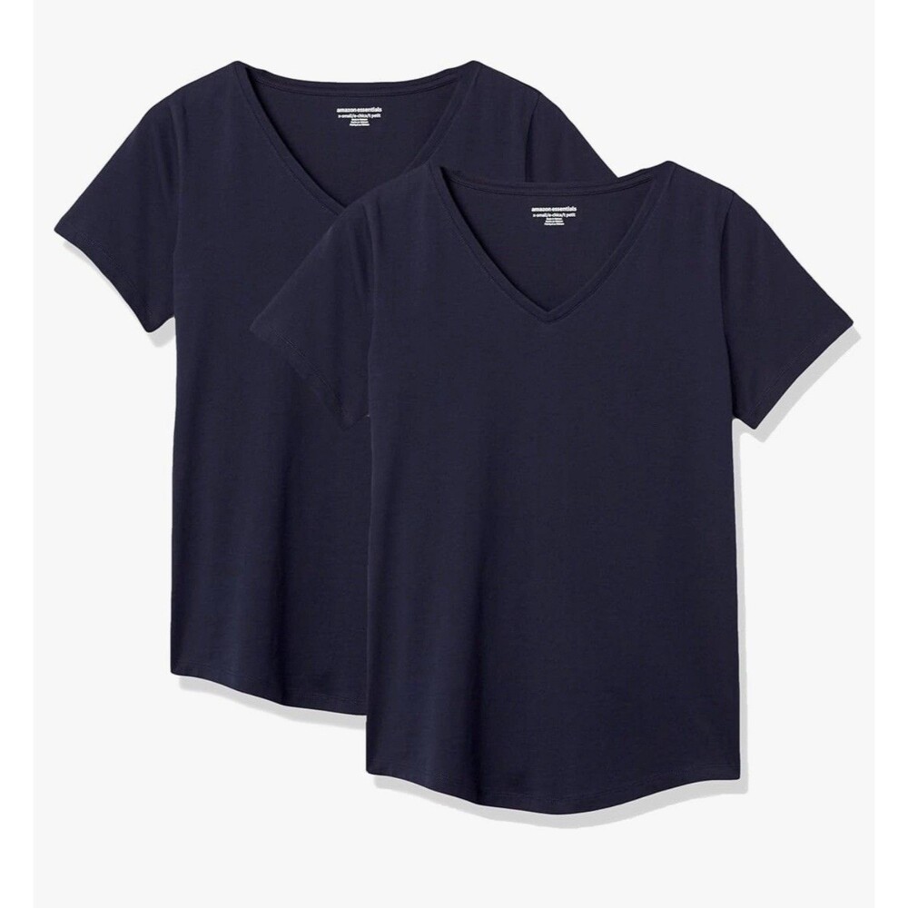 Amazon Essentials Women's Classic-Fit 100% Cotton Short-Sleeve Pack of 2 (XL)